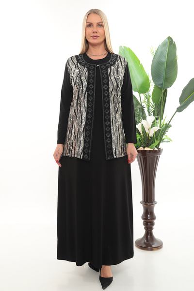 TRENDSE Evening Dress with Jacket, Mother's Suit, Outer Jacket, Sleeveless Inside