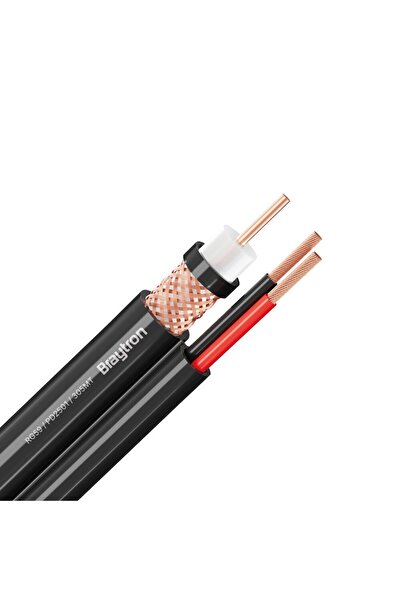 Braytron CCTV COAXIAL CU + 2x0.75mm CCA, ALB , 305M/ROLA