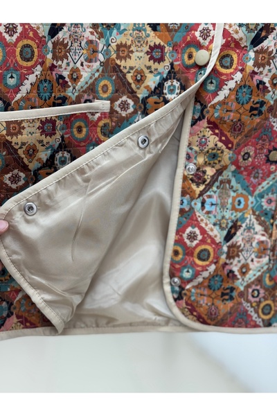 BENAHOLL Μπουφάν με μοτίβο με διπλή τσέπη με κουμπώματα Elique-BN4325 Μπλε