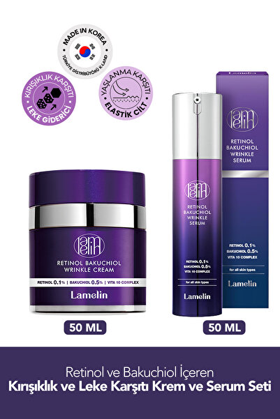 Lamelin Cream & Serum Retinol Bakuchiol Krem ve Serum Bakım Seti