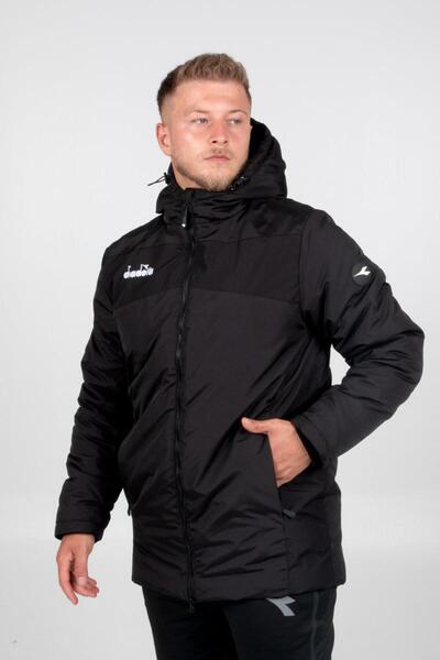Diadora Alto Anorak Long Coat Black