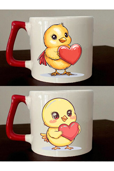 lili hediyelik أكواب مطبوعة على شكل قلب من Civciv مكونة من قطعتين - أفكار هدا...