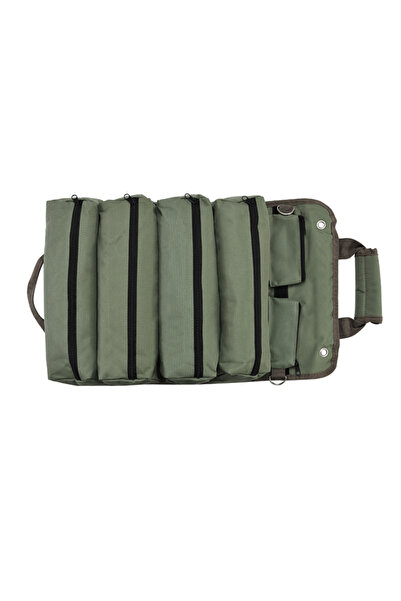 Lawazim Tools Bag 34x12x12cm - Large Capacity Roll Up Tool Organizer with 4 Zippered Compartments