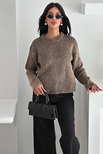 FEMELLE Women's Brown Standard Size Knitwear Sweater