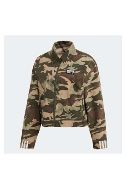 adidas Geaca primavara-toamna TRACK TOP, camuflaj verde, XS