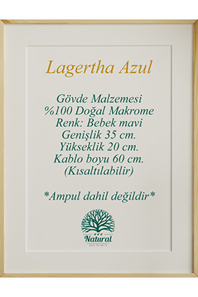 YUTEDEKOR Lagertha Bebek Mavi Avize, Çocuk odası avize, Bebek odası avize, Yatak Odası avize, Püsküllü avize,