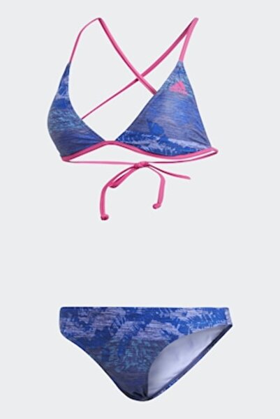 adidas Costum de baie din două piese pentru femei BV BIK AOP, albastru, L-XL