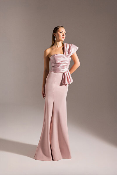 Kenzel Tek Omuz, Drapeli Balık Elbise