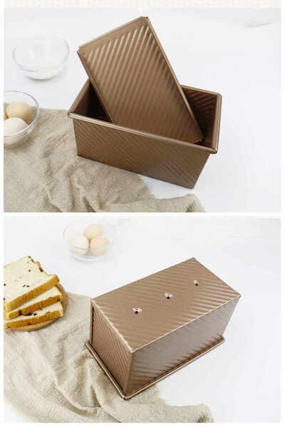 Perfect Home Non-stick bread baking dish with lid, rose gold color - 550g