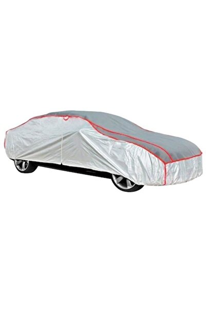 AMIO Prelata auto 515x195x140CM protectie pietre si grindina, captuseala 5MM, argintie cu dungi rosii