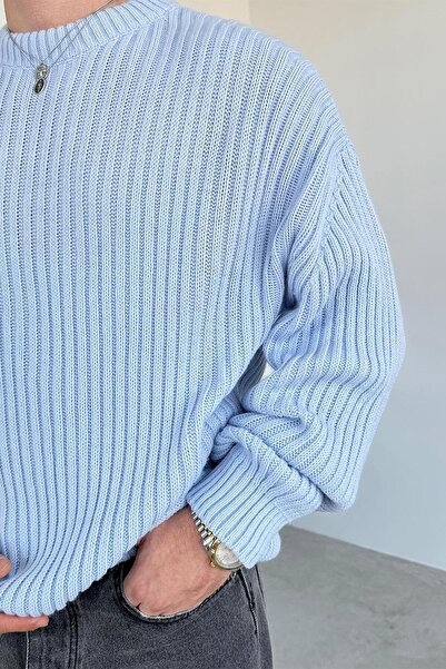 HAFKAGİYİM Блакитний велосипедний комір з резинкою Oversize трикотажний светр