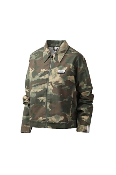 adidas Geaca primavara-toamna TRACK TOP, camuflaj verde, XS