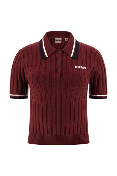 Guess Tricou polo Sabina pentru femei, cu croiala slim, din amestec de lână