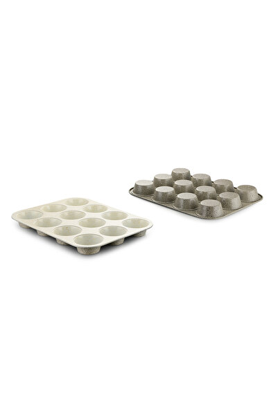 drobina Dropina 12-compartment cupcake mold, gray