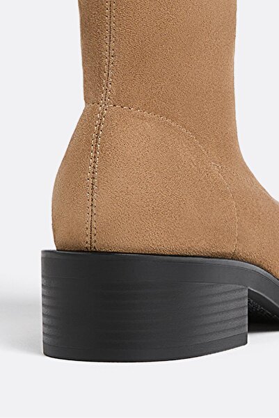 Stradivarius Suni Süet Düz Bot