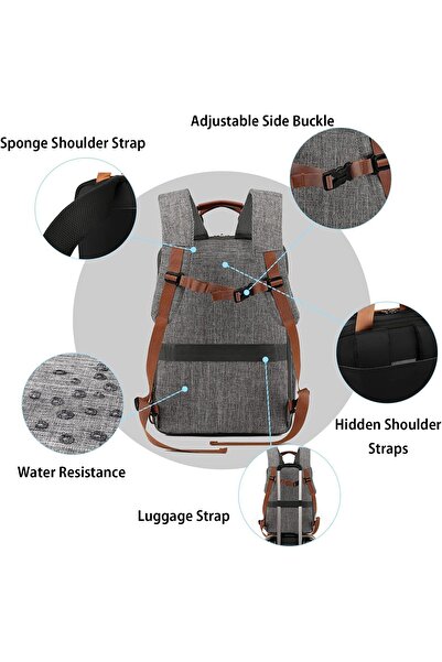 CoolBELL حقيبة ظهر للكمبيوتر المحمول من Cool Bell، خفيفة الوزن للسفر والعمل والمدرسة مع منفذ شحن USB.