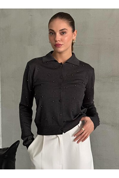 My Blog Μίνι μπλούζα με τακούνι Anthracite Polo Neck