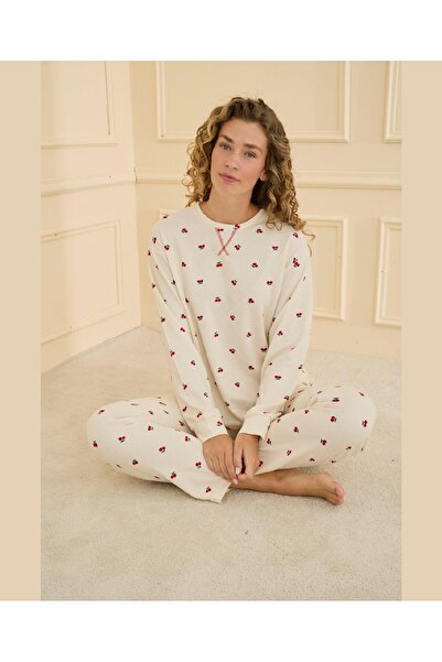 pijamaworld Waffle Sleeve Cuffed X Karyokali Pajama Set