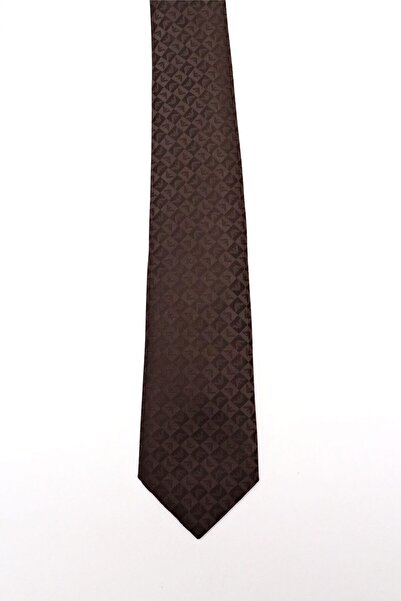 Emporio Armani Men's Pure Silk Fabric Square Eagle Pattern Brown Tie 340075 2R612-00052