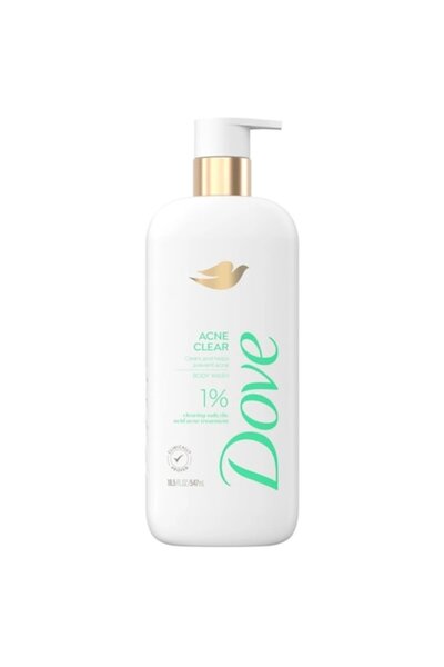 Dove Gel de Dus, Dove, Acne Clear, cu Acid Salicilic 1%, cu Actiune Exfoliant...