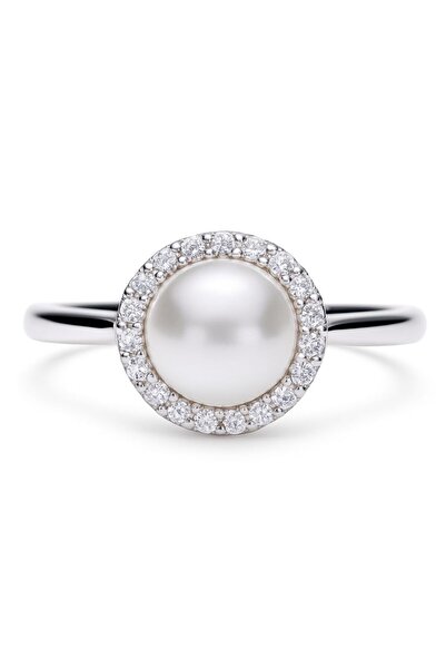 Diamonfire Inel din argint, de dama, cu perlă și zirconiu 611756