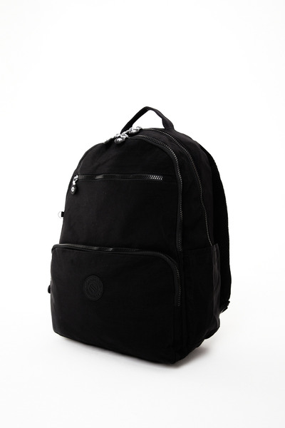 Sanmorris Σακίδιο πλάτης για σχολείο και ταξίδια για φορητό υπολογιστή, αδιάβροχο, ανθεκτικό στη σκληρότητα, μαύρο, πολλαπλών τμημάτων