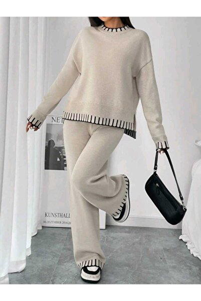 Elfin Split Sweatshirt Pants Bottom-Upper Set