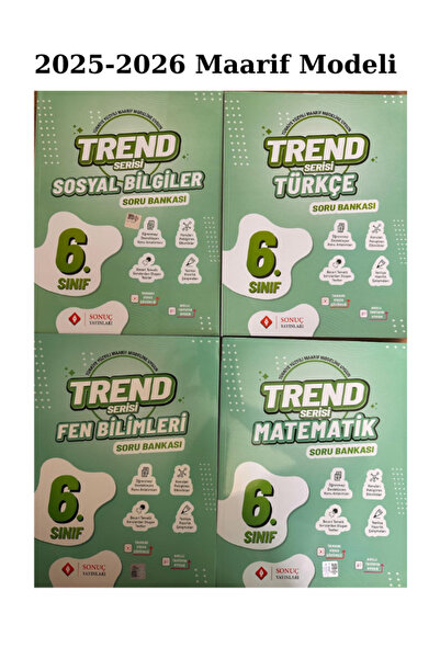 Sonuç Yayınları 6.Sınıf Türkçe-Matematik- Fen-Sosyal Trend Serisi Soru Bankası Seti 2025/26