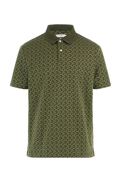 Guess Ανδρικό μπλουζάκι πόλο με κανονική εφαρμογή Jacquard