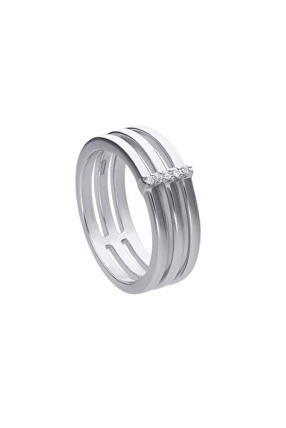 Diamonfire Inel din argint, de dama, cu piatra de zirconiu, cu 3 cercuri 612106