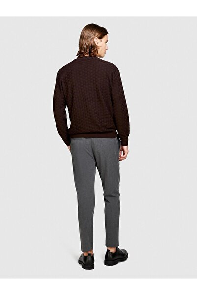 Sisley Ανδρικό πουλόβερ με μάλλινο μείγμα με λαιμόκοψη 323A107GS102Q-SIS700