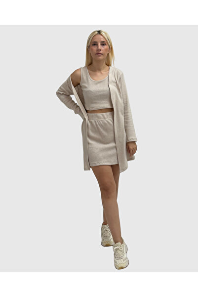 haha Basic Jacket - Blouse - Skirt Set for Women