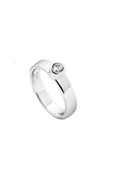 Diamonfire Ασημένιο γυναικείο δαχτυλίδι 4 χιλιοστών με πέτρα ζιρκονία, 611233