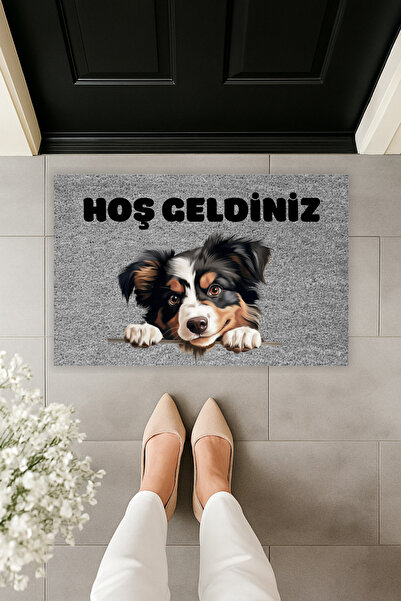 Dormot سجادة أمام الباب بطباعة رقمية حديثة باللون الرمادي اللطيف مقاس 70 × 45 سم