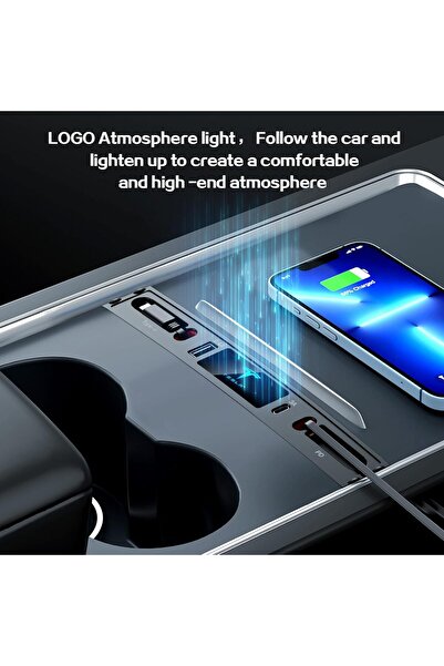 Generic ibxShow Car USB Charger Multi Port for 2021 2022 2023 Tesla Model 3/Y, Multifunctional Accessories w