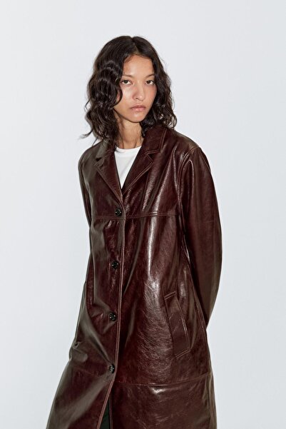 Massimo Dutti Uzun napa deri kaban