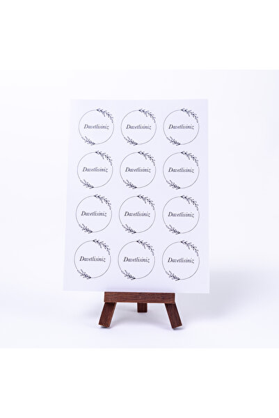 Bimotif Davetlisiniz yazılı sticker seti, 12 adet (1 sayfa)