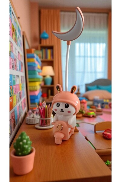 FAMEMUS ACCESSORY Sevimli Tavşan Masa Üzeri Gece Lambası boyut 30cm
