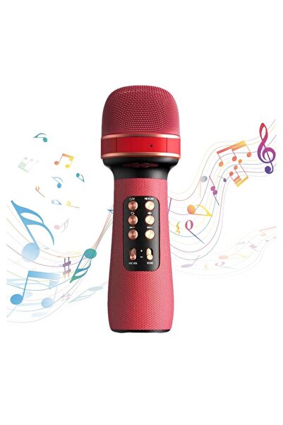 Impact Vision Wireless microphone for children, with battery, speaker included, FM Radio, USB, Red, Impact Vision®