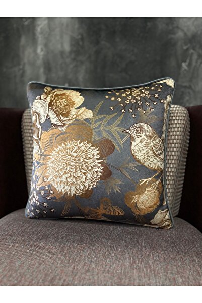 Fabricland Robin-101 Özel Dikim Antresit Renk Ithal Ipek Kadife Kırlent Kılıf...