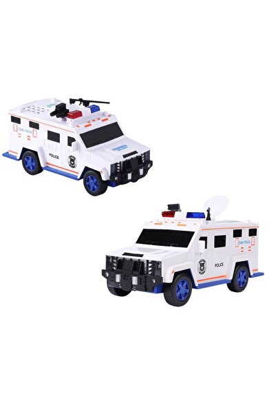 Impact Vision Pusculita Masina Blindata cu Baterii, Sunete si Lumini – Alb, I...