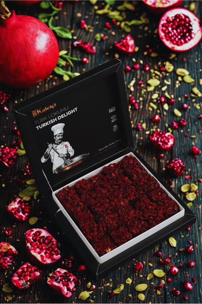 Kaleiçi Premium Delight Narlı Zereşli Antep Fıstıklı Premium Türk Lokumu - 610 gr