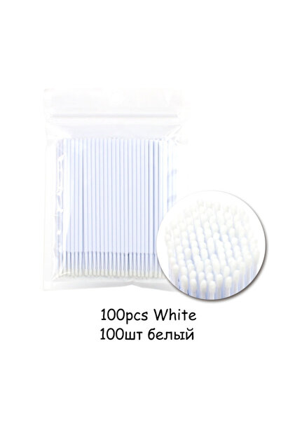 choice2 100 قطعة من فرش الرموش الصغيرة المصنوعة من النايلون الأبيض للاستخدام مرة واحدة، أدوات فرد لتمديد الرموش