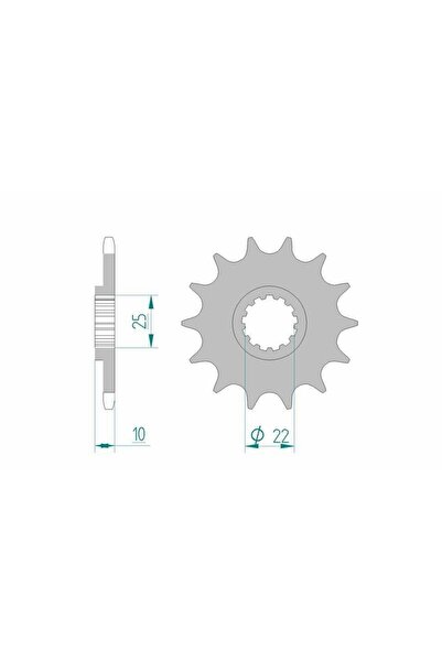 AFAM Pinion față standard din oțel 21510 - 520 - 15 dinți (pentru motocicletă)