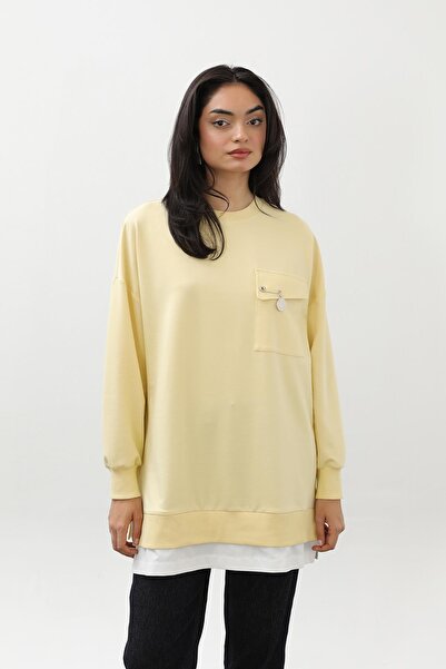 Puane Women's Tunic with Needle Detail Accessories-10720Tun - Yellow