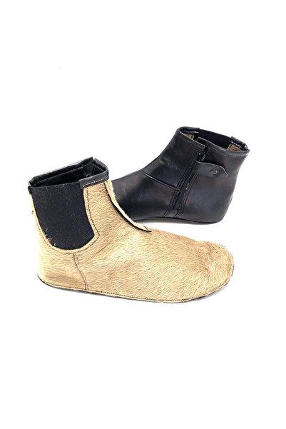 Derilax Hakiki Deri Kürklü Sıcak Astar Fermuar Ve Lastikli Yumuşak Mest