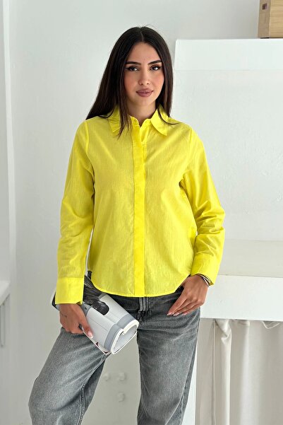 AsprinFashion Cămașă cu mâneci balon galbenă