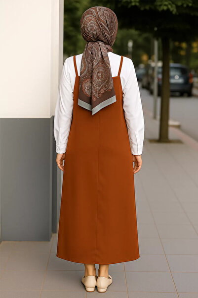 Zikuv Giyim ve Moda Tasarım Long Jile Dress with Adjustable Straps