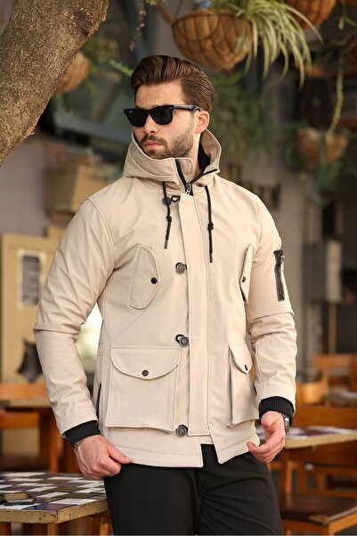Cousens Su ve hava geçirmez içi kürklü softshell erkek kışlık mont
