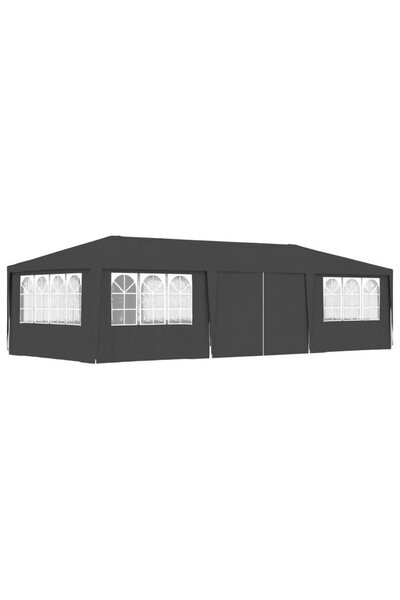 vidaxl Profi Partyzelt mit Seitenwänden 4x9 m Anthrazit 90 g/m²